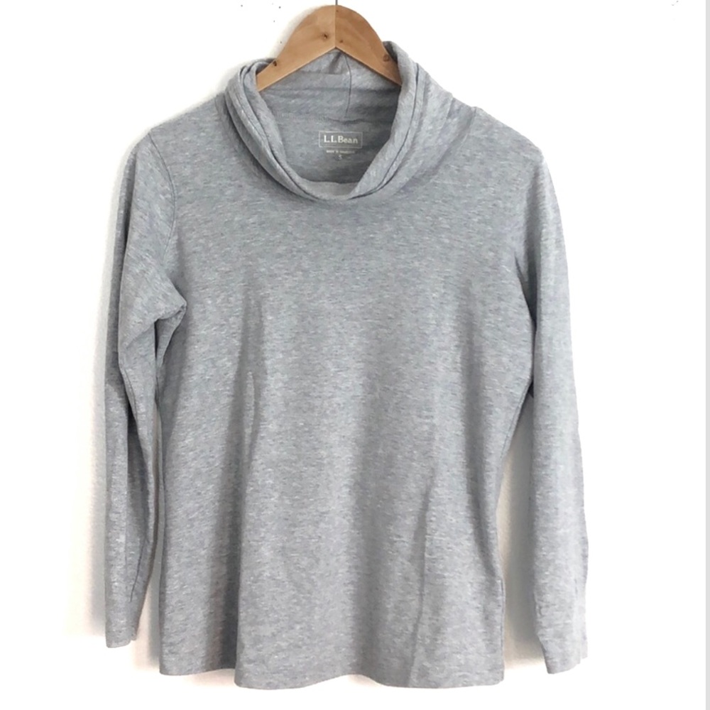 L.L Bean Gray speckled long sleeve Top sz small - Picture 1 of 3
